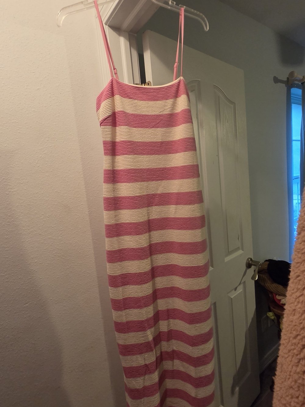 Olivaceous Pink and Cream Striped Maxi Dress